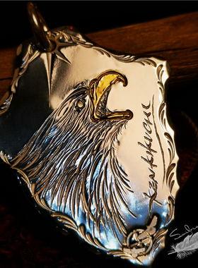 菊地健唐草鹰头吊坠手工定制