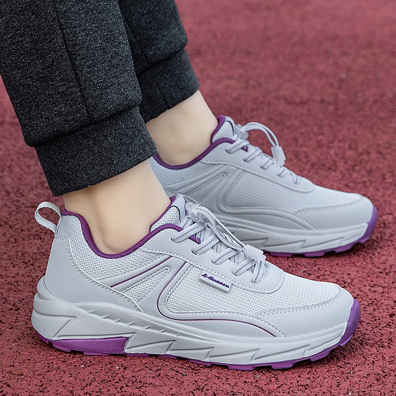 正牌足老人鞋春秋季网面鞋透气妈妈舒适运动中老年软底防滑健步鞋