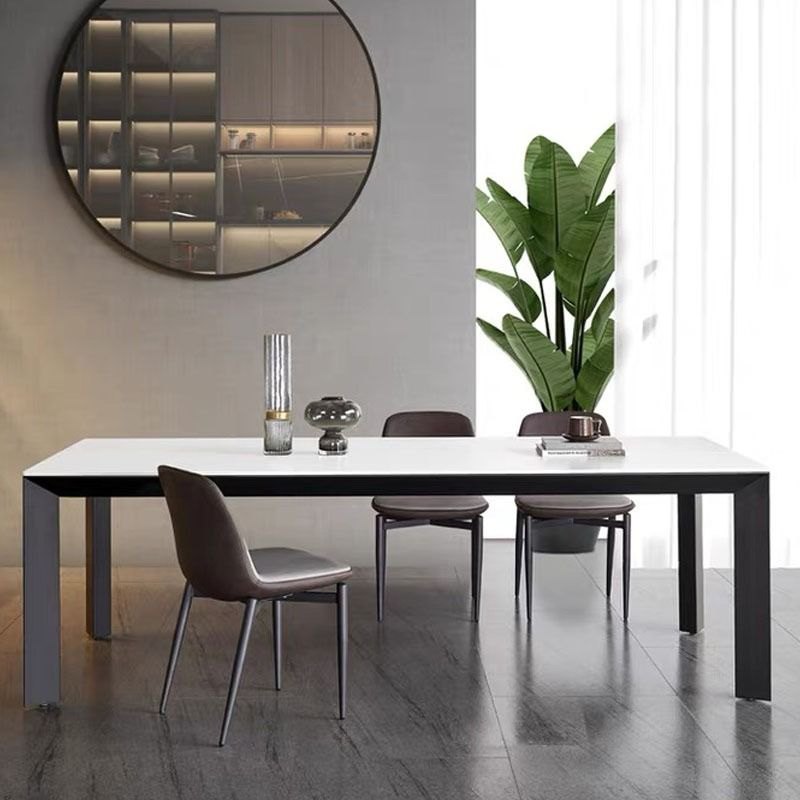 德利丰岩板餐桌椅组合现代简约小户型家用新款铝合金方形吃饭桌子,住宅家具,岩板餐桌,淘宝优惠券,粉丝福利购,淘宝优惠卷