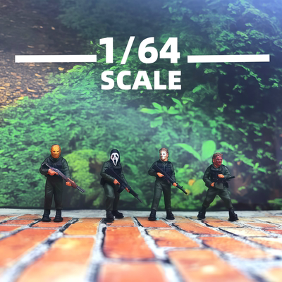 1/64微缩兵人面具面具鬼人偶模型