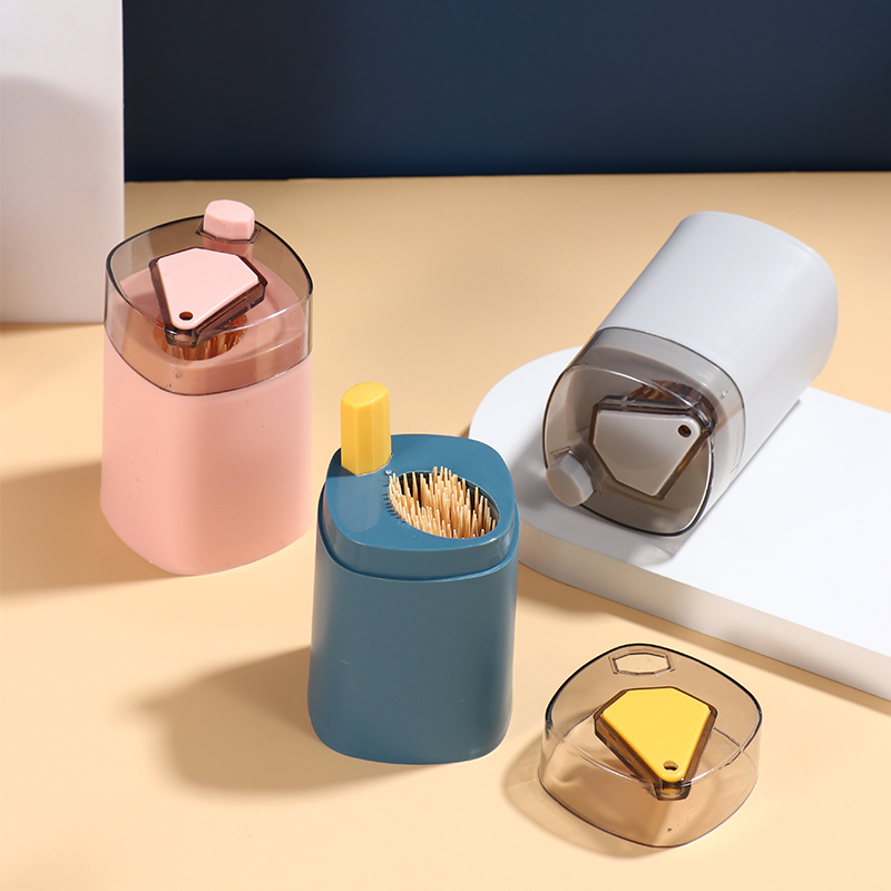 按压式牙签盒创意自动弹出北欧ins餐厅个性牙签筒家用牙签罐