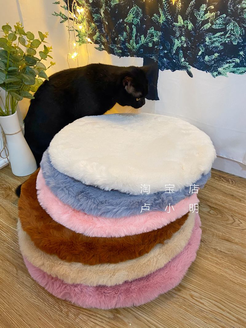 45CM坐垫厚实仿兔毛圆垫海棉座柔软有弹性舒适沙发垫椅垫座垫