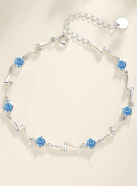 990纯银手链女韩版简约个性小众设计竹节手链海洋之星生日礼物