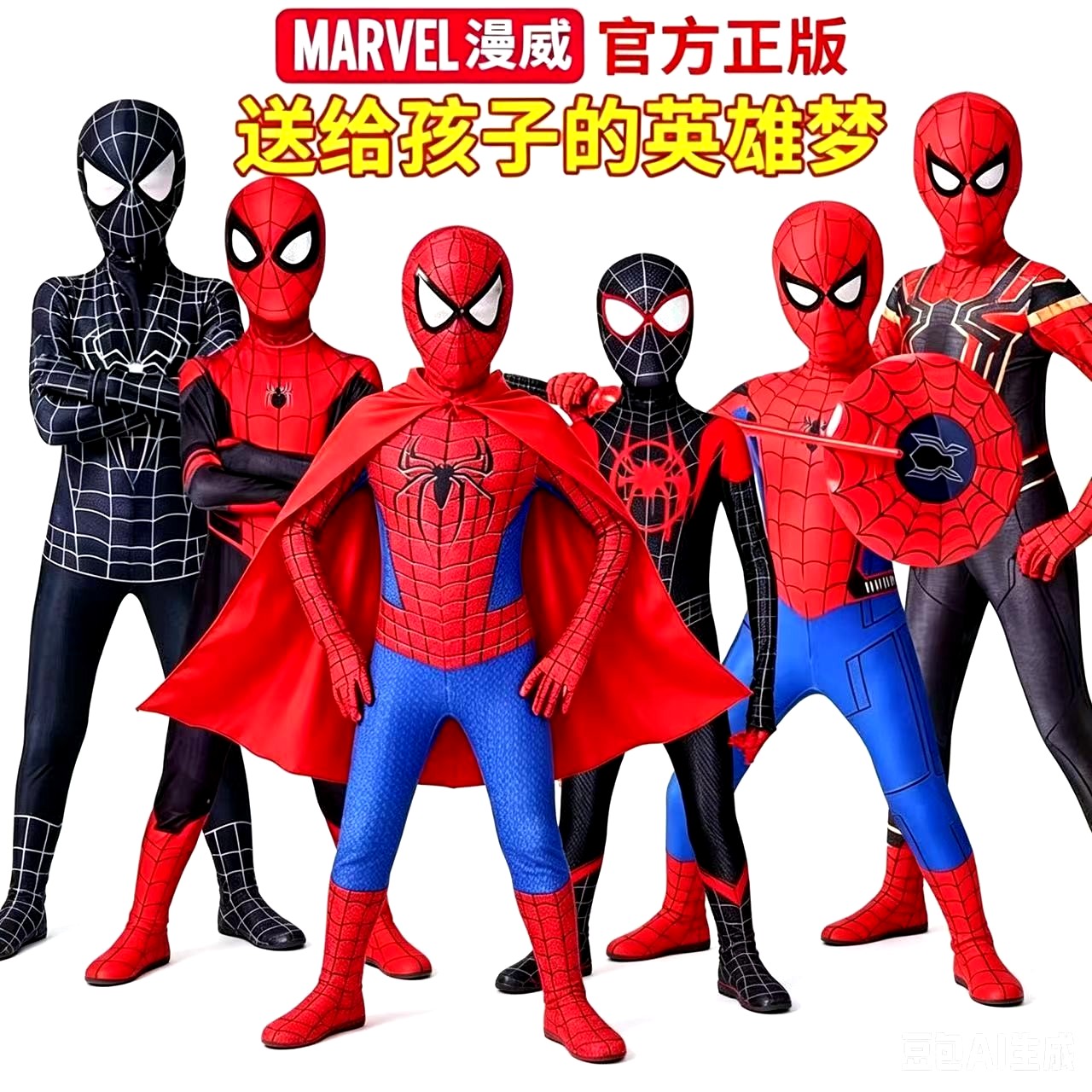超凡蜘蛛侠衣服儿童连体紧身衣万