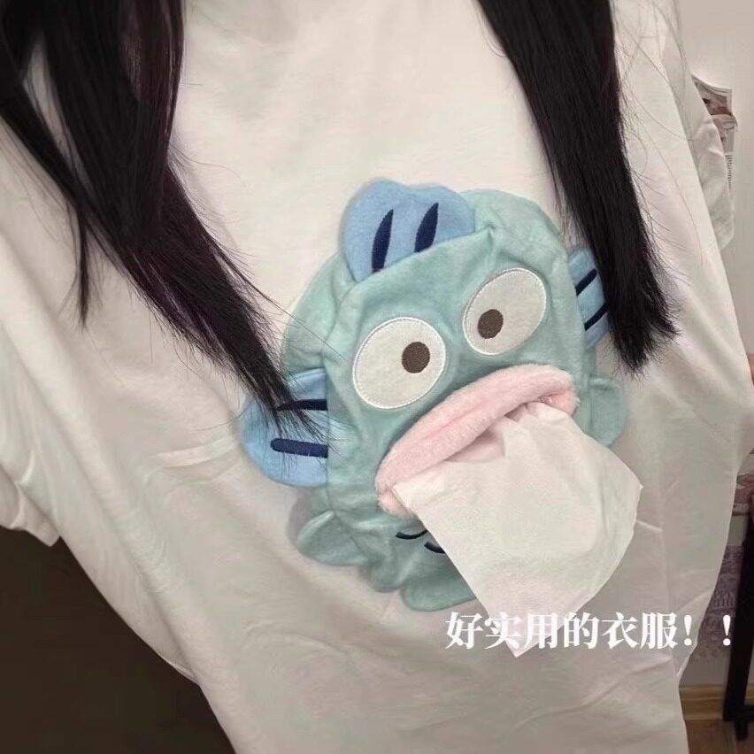 小丑鱼趣味抽纸亲子装短袖纯棉t