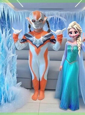 女孩妈妈奥特曼格丽乔紧身衣COS女童赛罗生日礼物连体女宝演出服