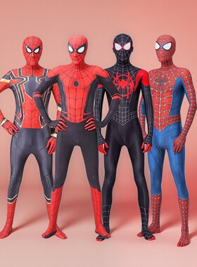 正版万圣节成人蜘蛛侠连体衣cos儿童迈尔斯大码男格温蜘蛛紧身衣4