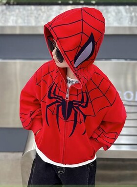 男童蜘蛛侠2025新款小男孩常规连帽衣服儿童长袖卫衣童装男童外套