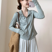 舒适显瘦长袖 话里精致时尚 上衣女 韩版 薄款 凉感防晒衣2025秋季 新款