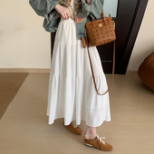 百搭薄款 韩版 气质仙女风长裙 新款 高腰显瘦垂感天丝半身裙2025秋季