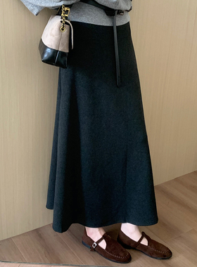 话里时尚简约风鱼尾裙2025秋季新款韩版百搭高腰显瘦半身长裙女