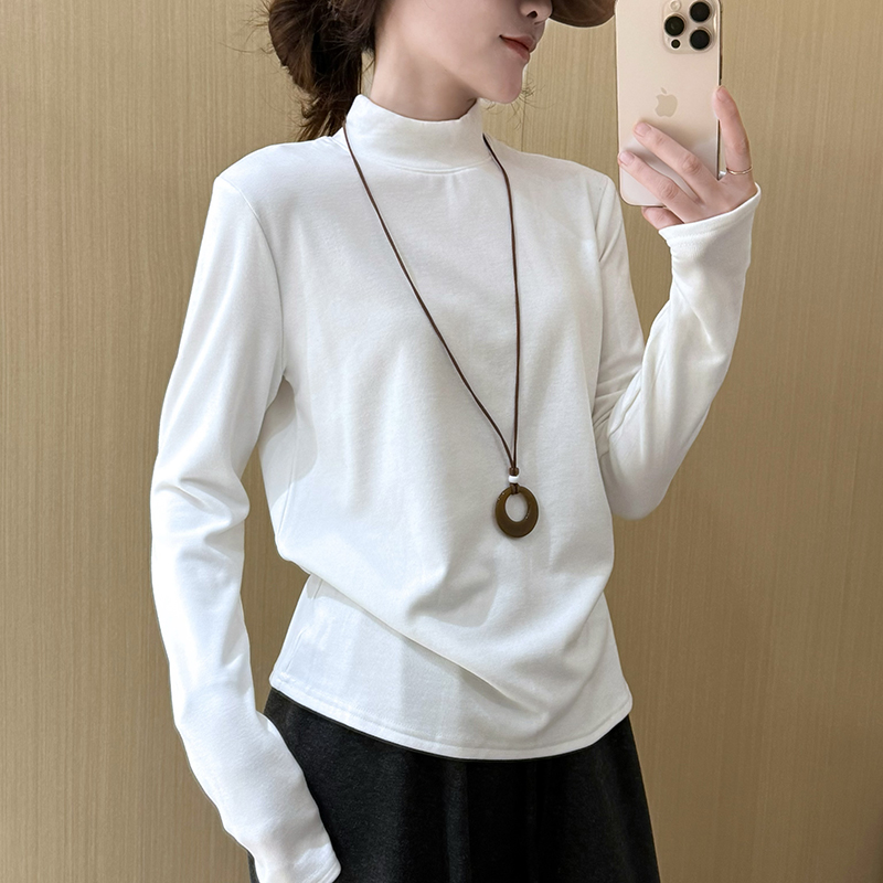 话里基础款半高领打底衫