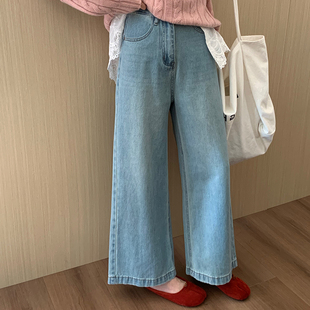 话里时尚百搭九分直筒裤2026春季新款减龄显瘦小个子休闲牛仔裤女