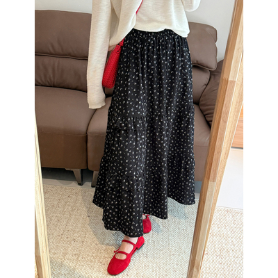 话里经典款碎花半身裙