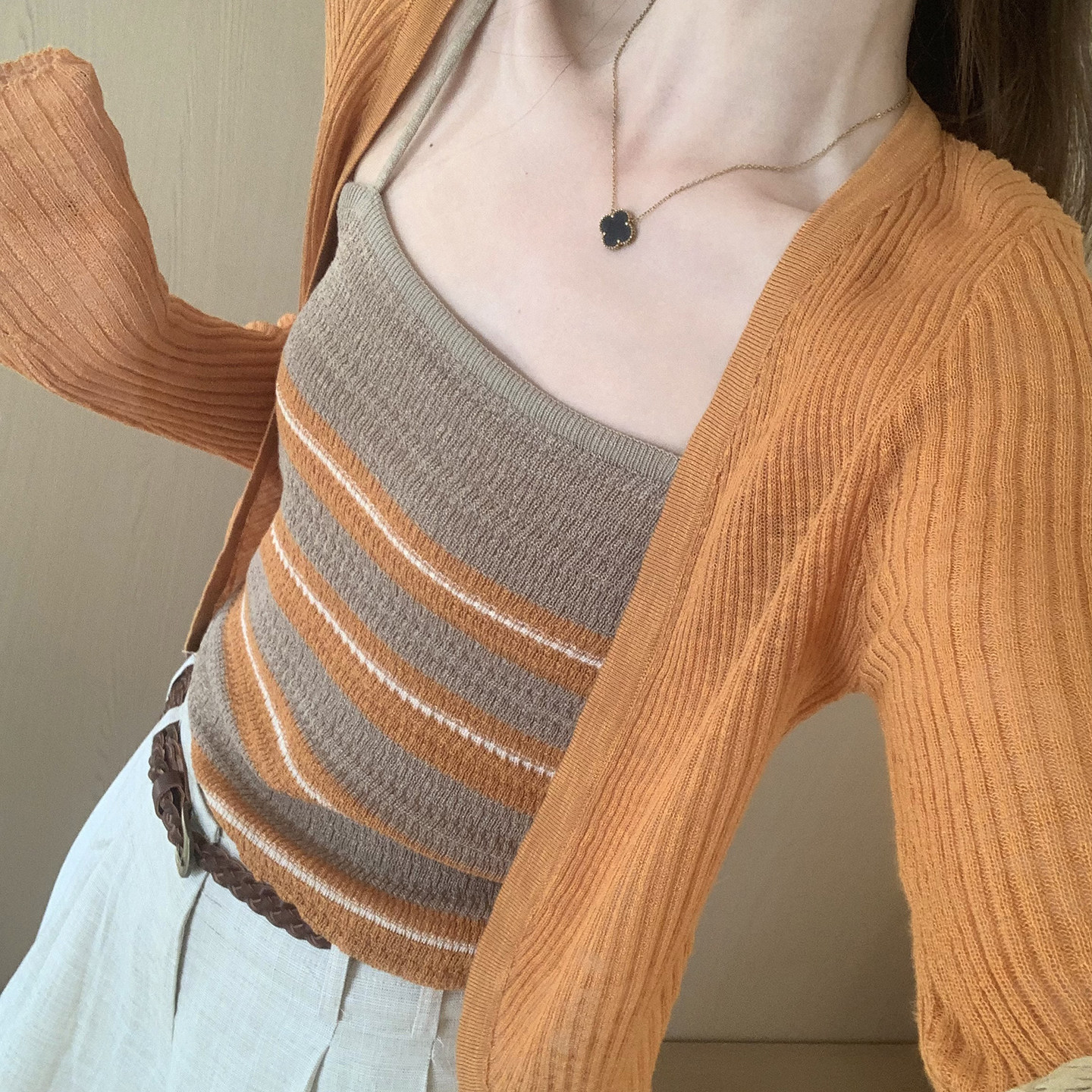 话里高级感气质上衣内搭两件套2026夏季新款韩版显瘦免搭配套装女