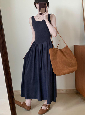气质修身显瘦细羊毛背心裙2024秋季新款韩版百搭内搭长款连衣裙女