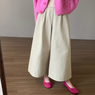 简约大方显瘦阔腿裤 新款 女 子百搭2026春季 话里日常通勤宽松直筒裤