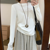 小白t恤加绒款 2025冬季 新款 话里人手一件净版 韩版 基础百搭内搭女