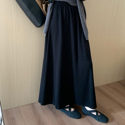 话里高腰显瘦羊绒A字半裙