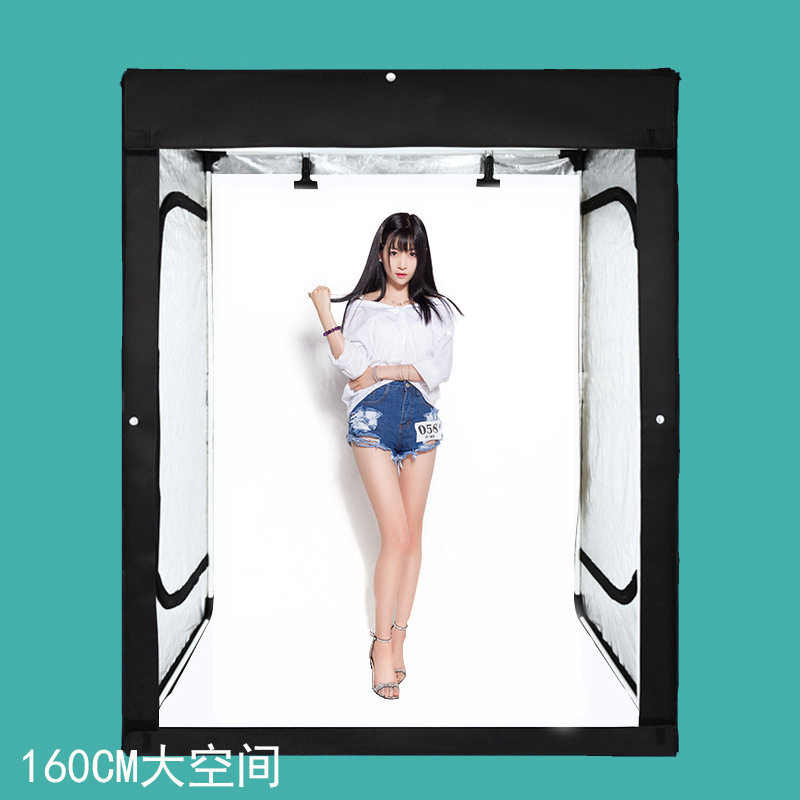 摄力派160cm大号LED摄影棚便携摄影器材套装柔光箱补光灯摄影