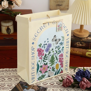 礼品袋手提高级感轻奢压纹教室节精致丝带礼物包装袋生日送老师辈