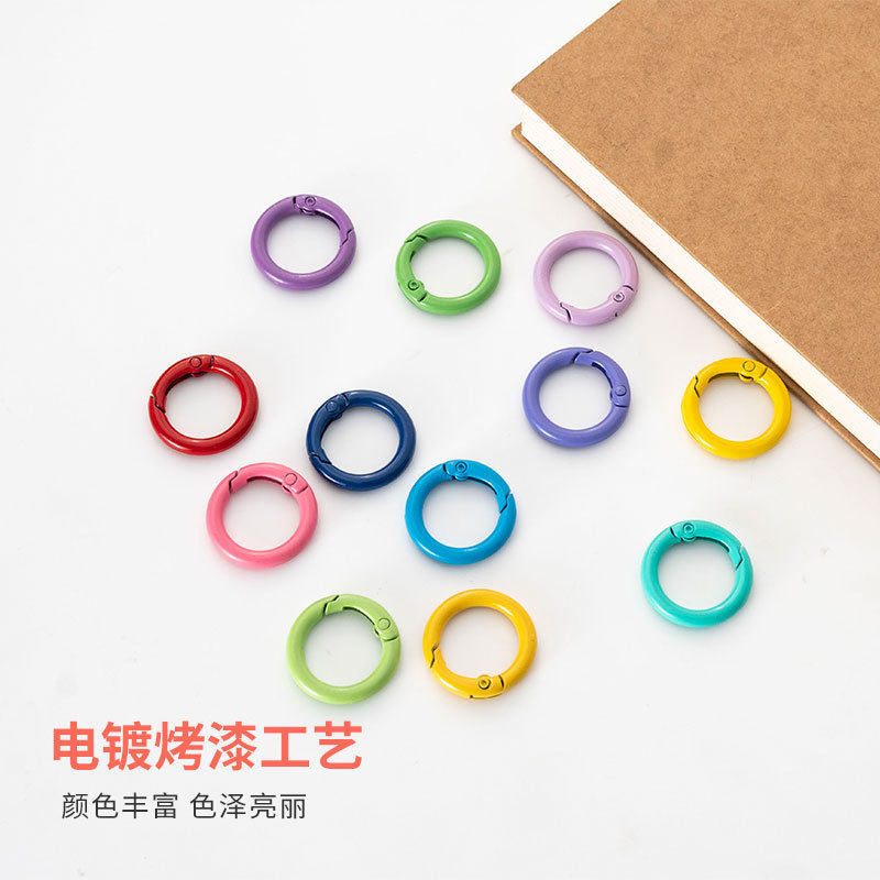 METAL LACQUERED SPRING RING BUCKLE ZINC ALLOY CIRCLE BUCKLE RING RING HOOK DIY BAG KEY CHAIN HARDWARE ACCESSORIES