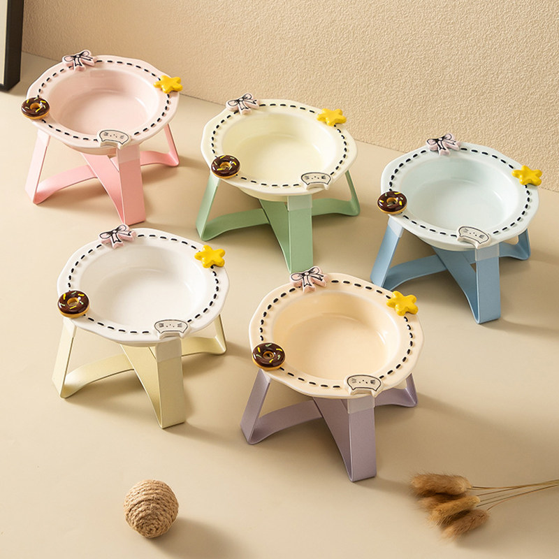 虚线浮雕陶瓷宠物盘 铁架垫高脚猫狗宠物食碗 多色星星装饰猫用品,宠物/宠物食品及用品,猫狗碗/慢食碗,淘宝优惠券,粉丝福利购,淘宝优惠卷