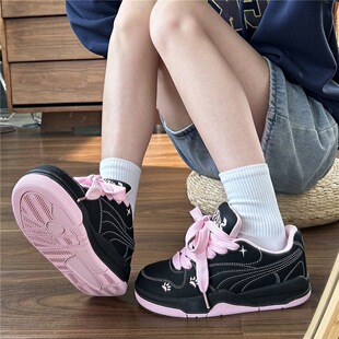 韩版学生休闲小众复古轻便潮流时尚复古面包鞋女ins街头嘻哈板鞋