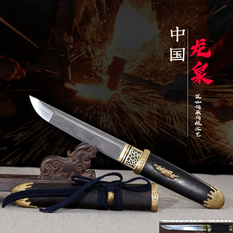 龙泉市短刀剑手工锻打一体小刀花刀剑