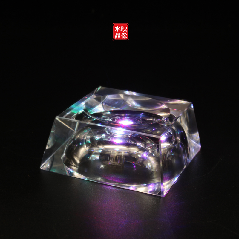 K9水晶球形工艺品底座七彩发光柜台展示品高尔夫台球网球水晶托架