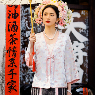 上衣时尚 复古日记新中式 新款 夏季 真丝外套241W5252 桑蚕丝国风女装