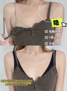 3/23 20:00 搭扣版·吊带/低领伴侣！细肩带1/2杯隐形无痕文胸