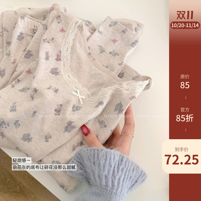 美女感超强～刘亦菲来了也得买一件！碎花莱赛尔磨毛保暖秋衣套装