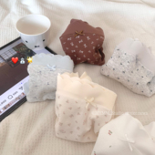 纯棉婴儿棉碎花波浪边柔软舒适中腰内裤 冬日冰棱花