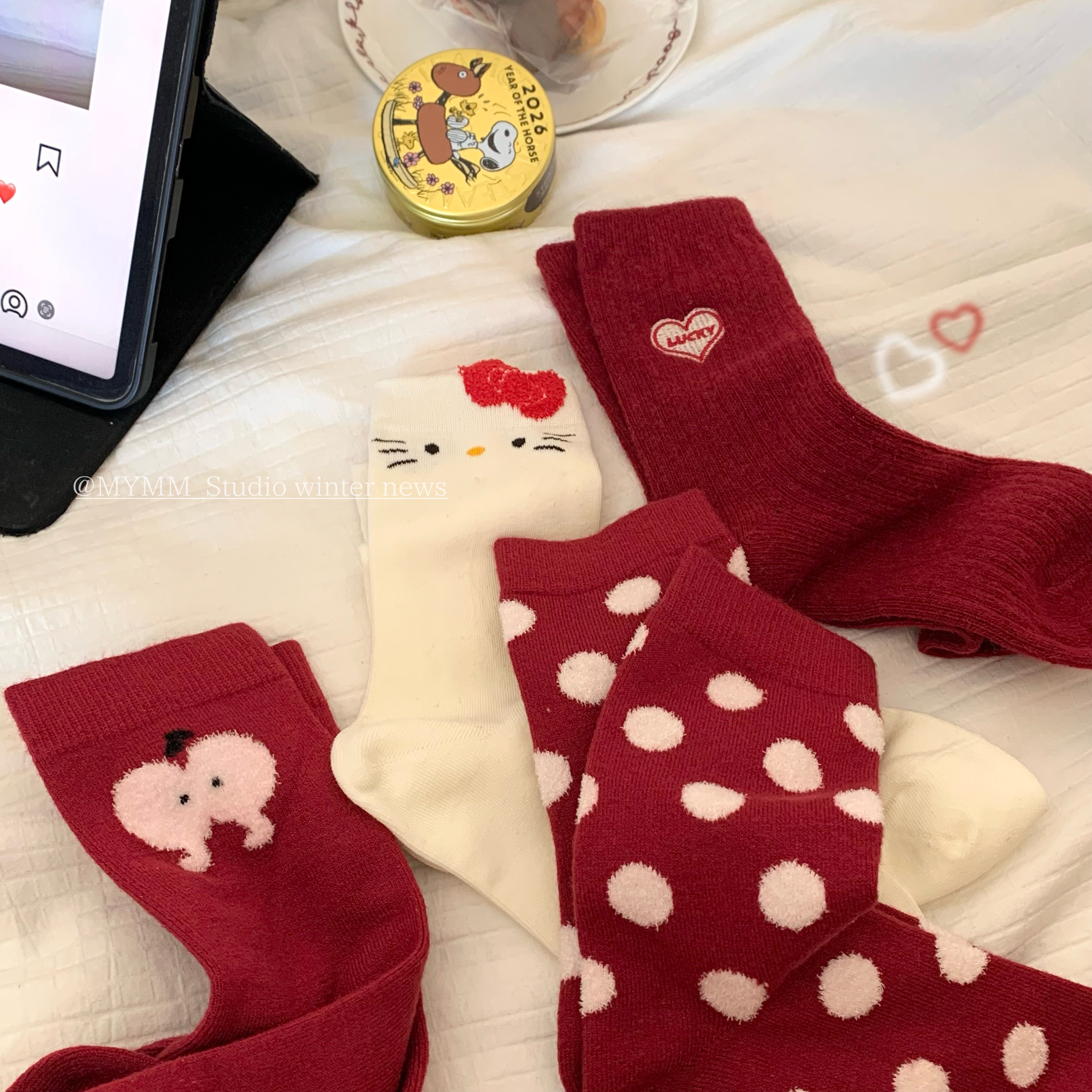 1/6 20:00 2026新年红袜集锦～接祝福接好运啦！暴富发财短袜,女士内衣/男士内衣/家居服,短袜,淘宝优惠券,粉丝福利购,淘宝优惠卷