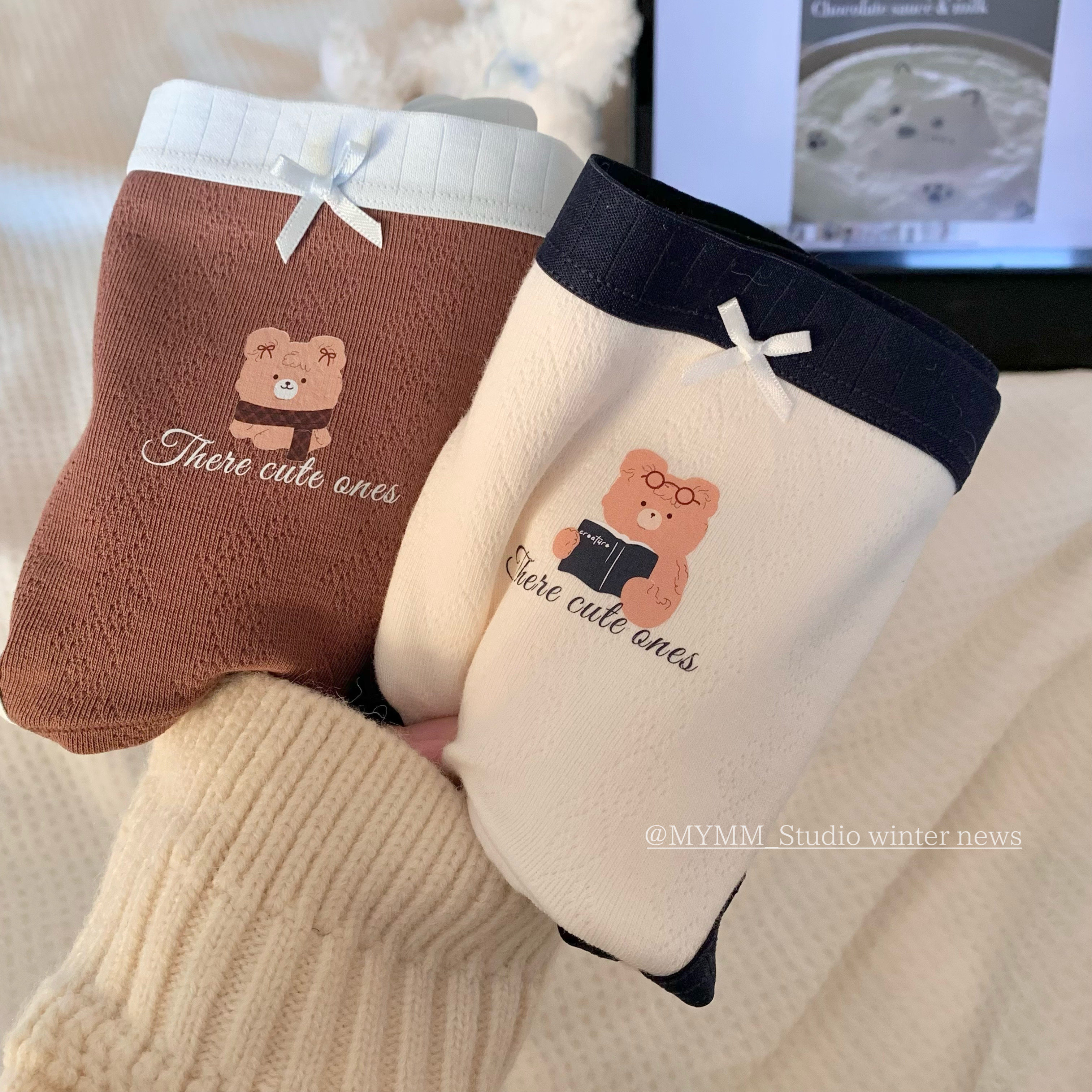 12/8 20:00 熊熊茶话会 纯棉卡通透气舒适少女蝴蝶结中腰内裤,女士内衣/男士内衣/家居服,女三角裤,淘宝优惠券,粉丝福利购,淘宝优惠卷