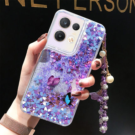 适用于oppoReno8手机壳Reno9女款Reno7液态K9流动A5pro流沙Reno8pro硅胶Reno8pro+全包防摔K10pro软壳