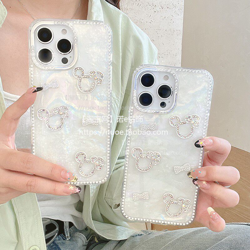 适用苹果15女新款手机壳iphone16promax立体滴胶水钻蝴蝶kt猫14plus带手链13女神气质12硅胶11全包防摔保护套