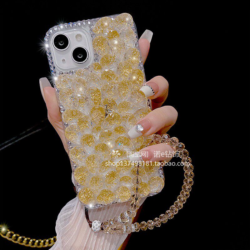 适用苹果16保护壳iphone15网红女款14Promax高档13新品11Pro潮牌14全包防摔14plus创意xr金箔钻xsmax外壳