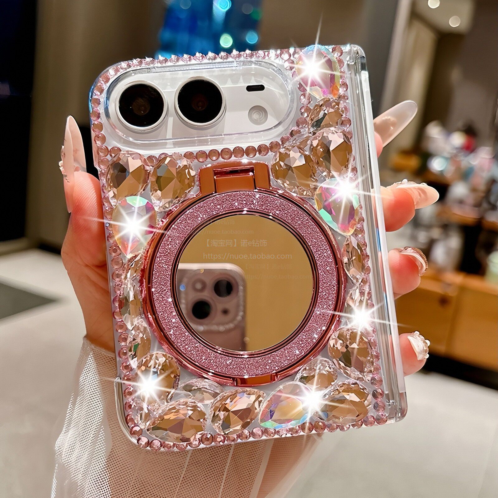 适用苹果18duo手机壳DUO新款iphone18ultra折叠屏幕全包防摔带中轴膜补妆镜子支架奢华18duo多高级感带挂绳
