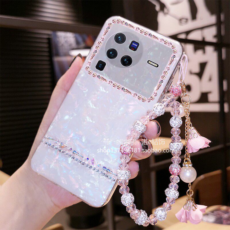 适用于VivoX80pro手机壳X90女款X90pro镜头钻x80防摔全包摄像头闪钻软壳