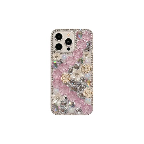 适用于iPhone 15promax手机壳苹果13pro 14轻奢女款12promax 11时尚保护套iPhone17promax3代繁花满钻