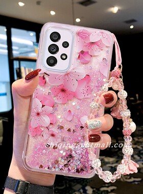 适用于三星GalaxyA54手机壳A55硅胶A53液体A50S流沙A30奢华A33防摔A34三星A32三星A35三星A73手链A30S