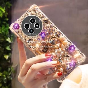 适用于Realme12手机壳轻奢风满钻真我GT5蝴蝶结GT6真我V50摄像头V60水钻防摔GTNeo6se镶钻