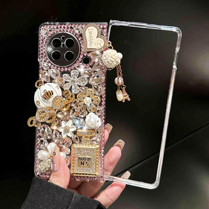 适用VIVOXFold手机壳折叠屏vivoXFold3新款X fold2带钻vxfold+水钻XFold2防摔XFold3pro前后壳