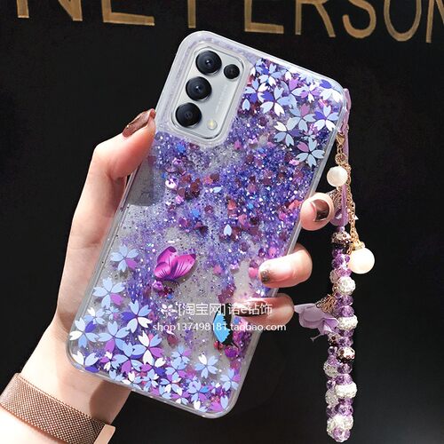 oppoReno5手机壳Reno4液态流沙Reno4SE女款Reno5pro保护套A93软壳