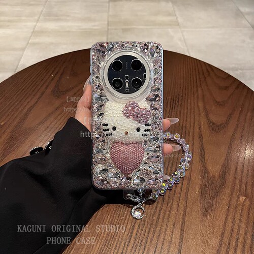 适用于华为Mate70手机壳Mate70rs非凡大师mate60pro+保护壳奢华水钻mate70pro粉色KT钻mate50pro外壳带挂绳