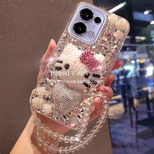 A5活力版 A3iplus全包防摔A2pro奢华水钻A57女A58X个性 A98 5G保护套潮牌 KT猫A97 适用oppoA6手机壳A6GT新款