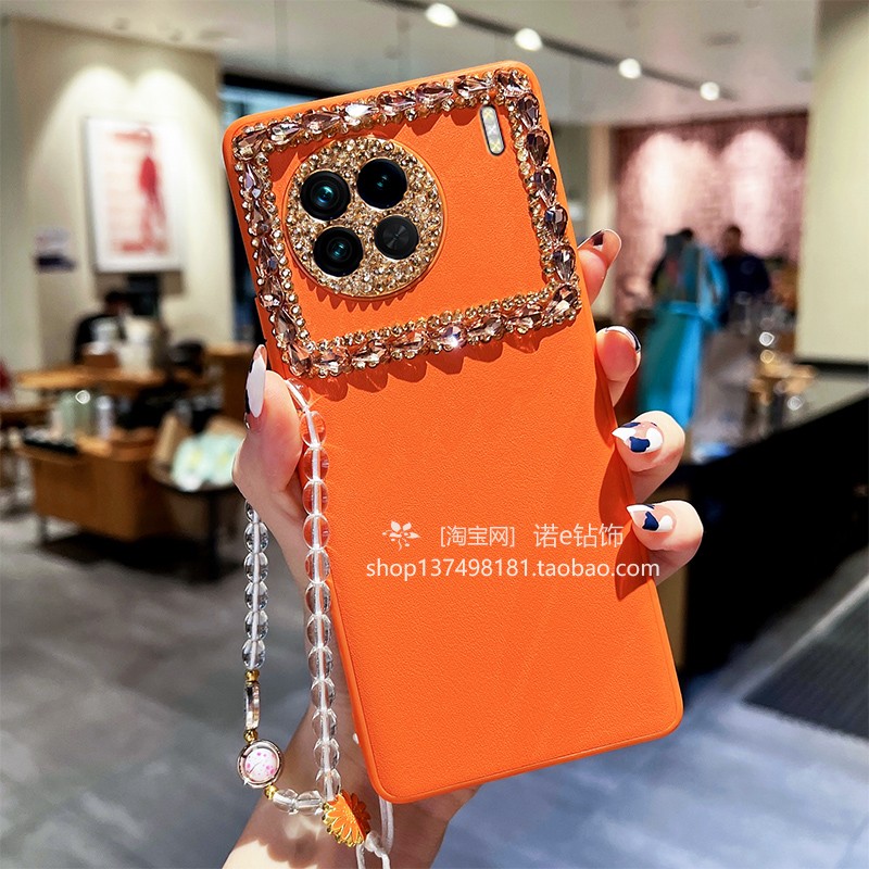 vivox90手机壳素皮镜头围钻全包