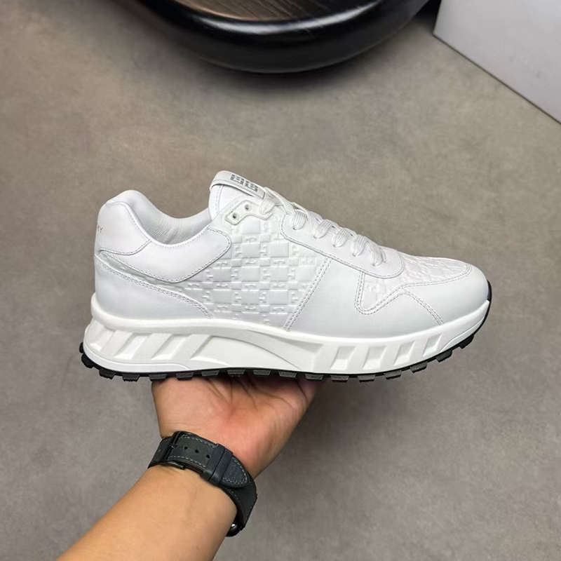 高端男士休闲鞋真皮印花运动鞋低帮系带厚底老爹鞋潮牌男鞋跑鞋G